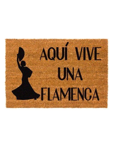 Felpudo Aquí Vive Un Flamenca